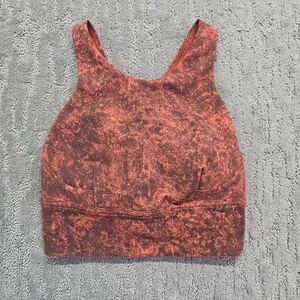 Lululemon Women's Wunder Train Long-Line Sport Bra ‎ Autumn Red Black Sz 2